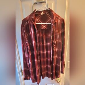 Old Navy Burgundy Plaid Shirt